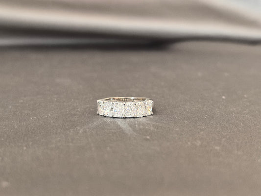 Juno Diamond BW-020 | Half Eternity Radiant Cut Band | Round Shank | Shared-Prong Diamond Wedding Ring