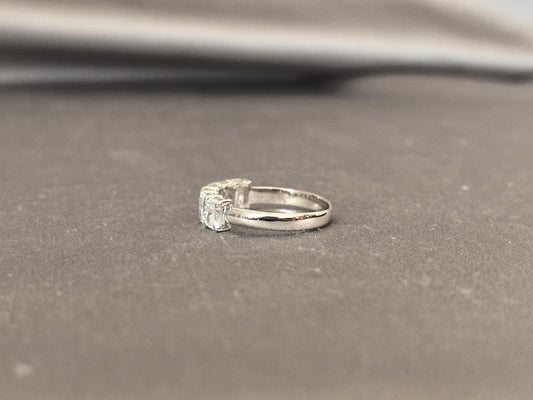 Juno Diamond BW-020 | Half Eternity Radiant Cut Band | Round Shank | Shared-Prong Diamond Wedding Ring
