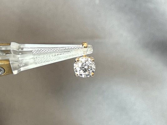 O-0015|Round Brilliant Cut Lab Diamond Pendant | Four-Prong Solitaire Setting | Single Stone Pendant