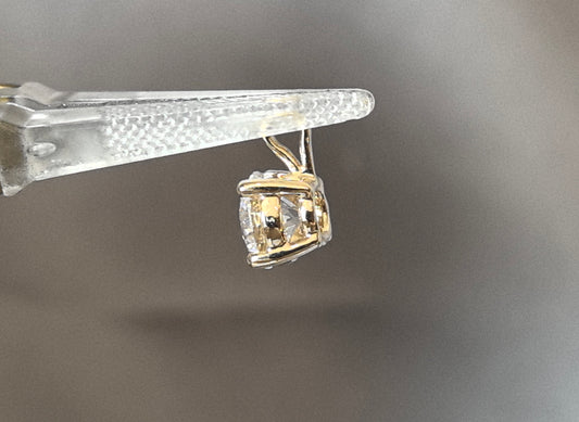 O-0015|Round Brilliant Cut Lab Diamond Pendant | Four-Prong Solitaire Setting | Single Stone Pendant
