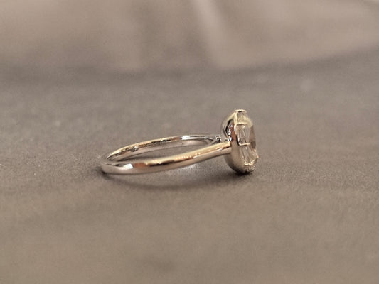 CU-006 | Old Mine Cushion Cut Diamond Ring| Vintage-Inspired Solitaire Engagement Ring| Prong & Partial Bezel-Set Diamond Ring