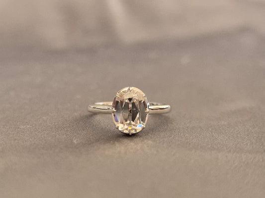 CU-006 | Old Mine Cushion Cut Diamond Ring| Vintage-Inspired Solitaire Engagement Ring| Prong & Partial Bezel-Set Diamond Ring