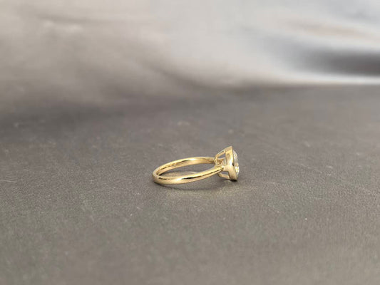 Bezel Set Round Lab Diamond Ring | 14K Gold | Modern Minimalist Solitaire