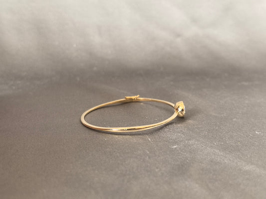 2 Carat Oval Diamond Bangle | 14K Yellow Gold Bracelet | Lab Grown Diamond Bracelet | Bezel Setting