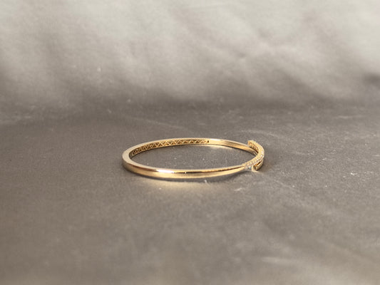 Diamond Cuff Bracelet | 14K Yellow Gold Bracelet | Open Cuff Design | Lab Grown Diamond Bracelet