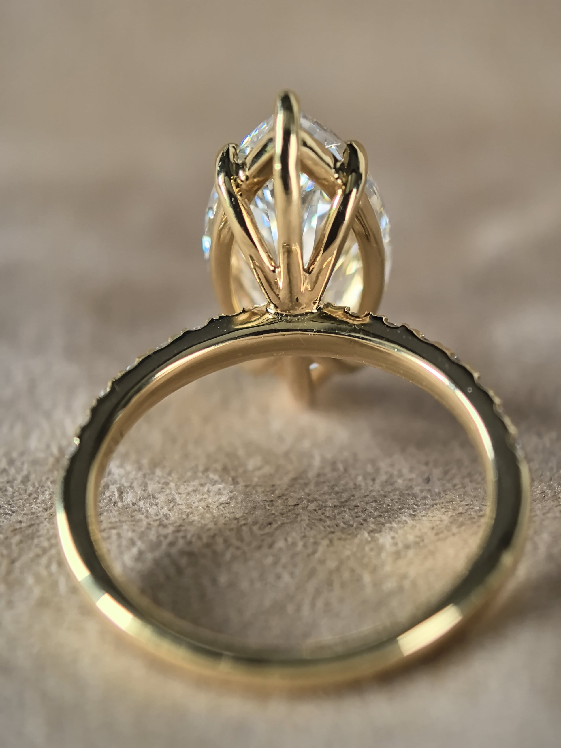 Juno Diamond Marquise Simple Pave Shank Ring