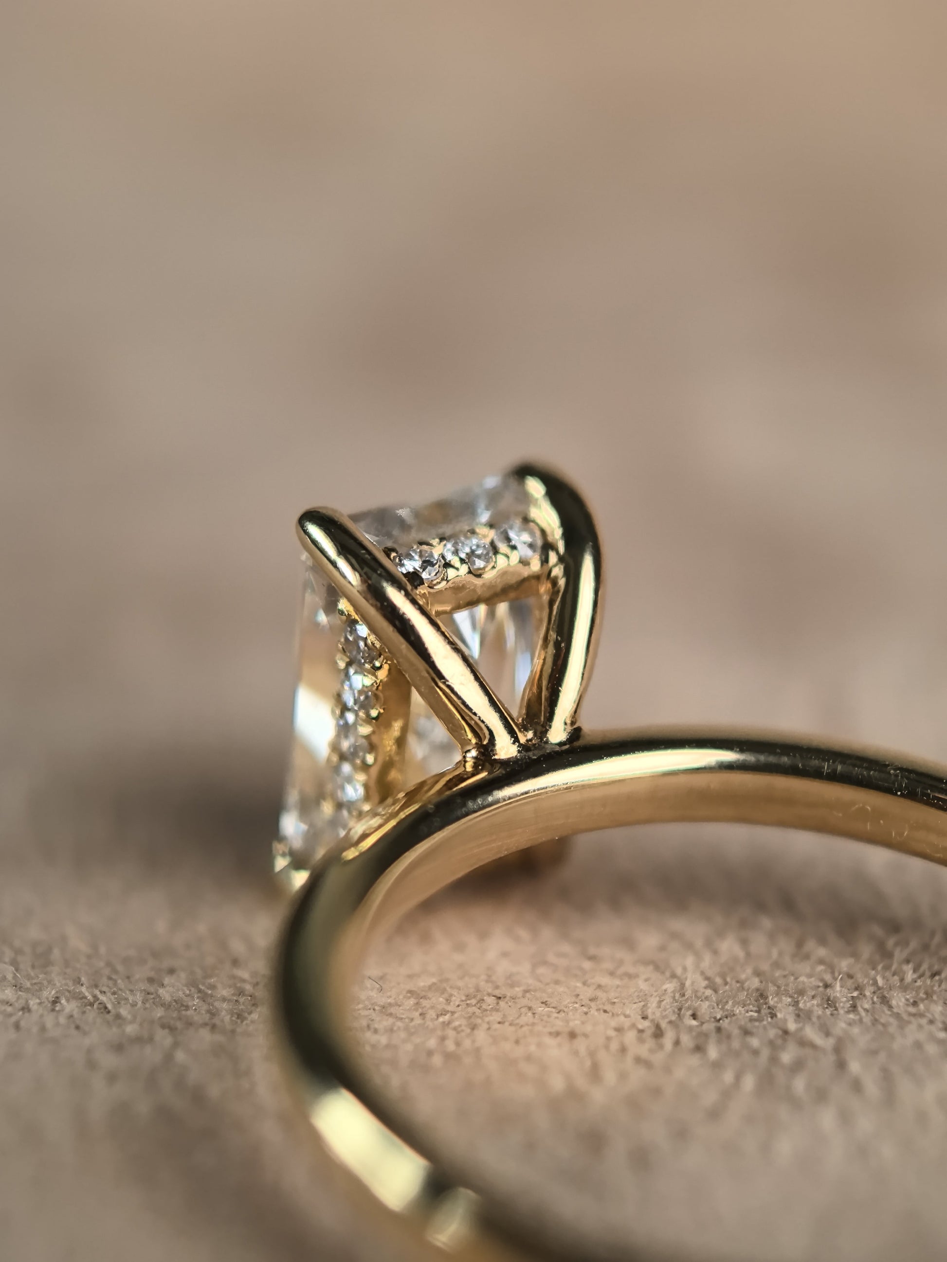 Juno Diamond Radiant Minimalist Hidden Halo Ring