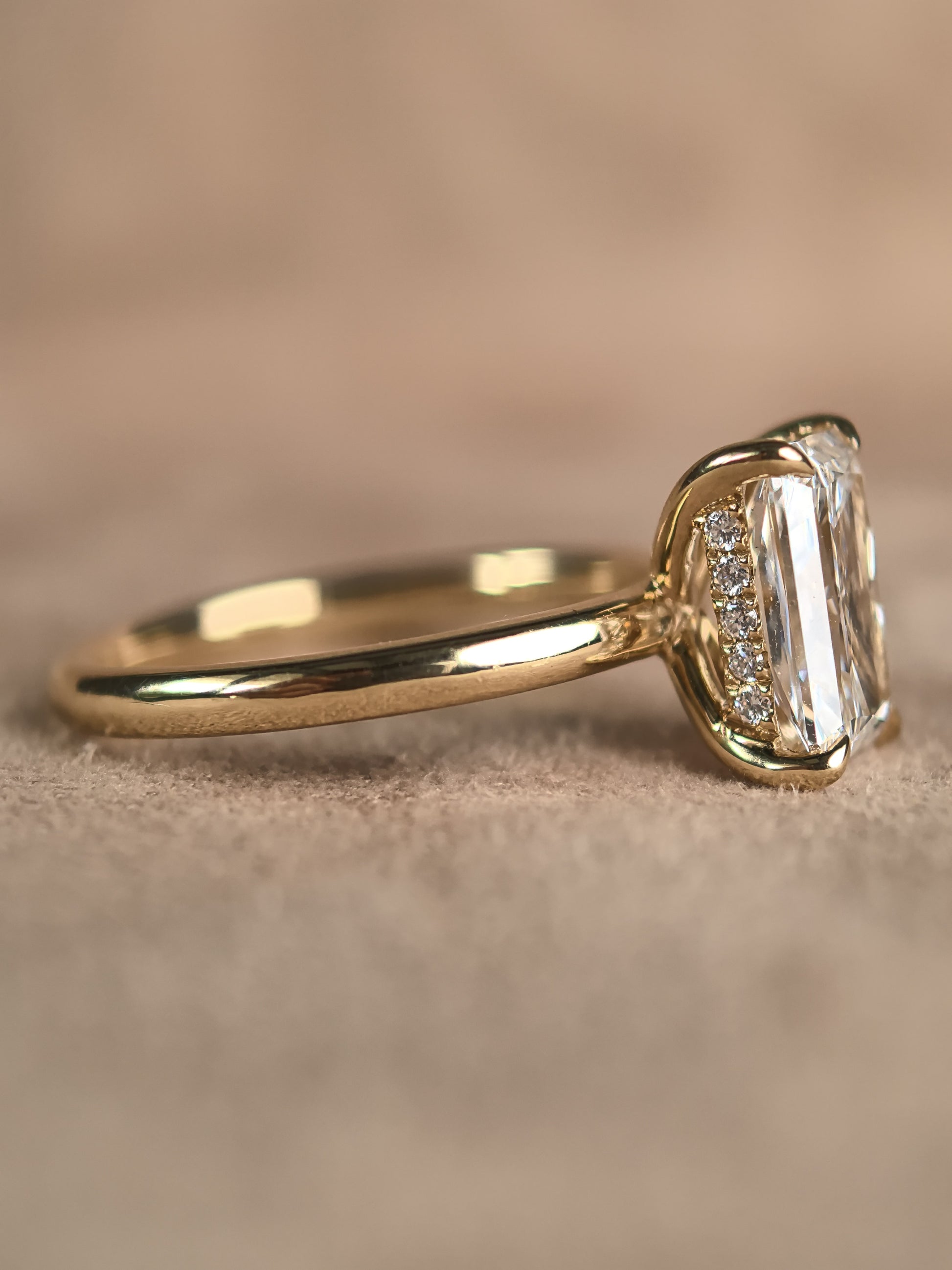 Juno Diamond Radiant Minimalist Hidden Halo Ring