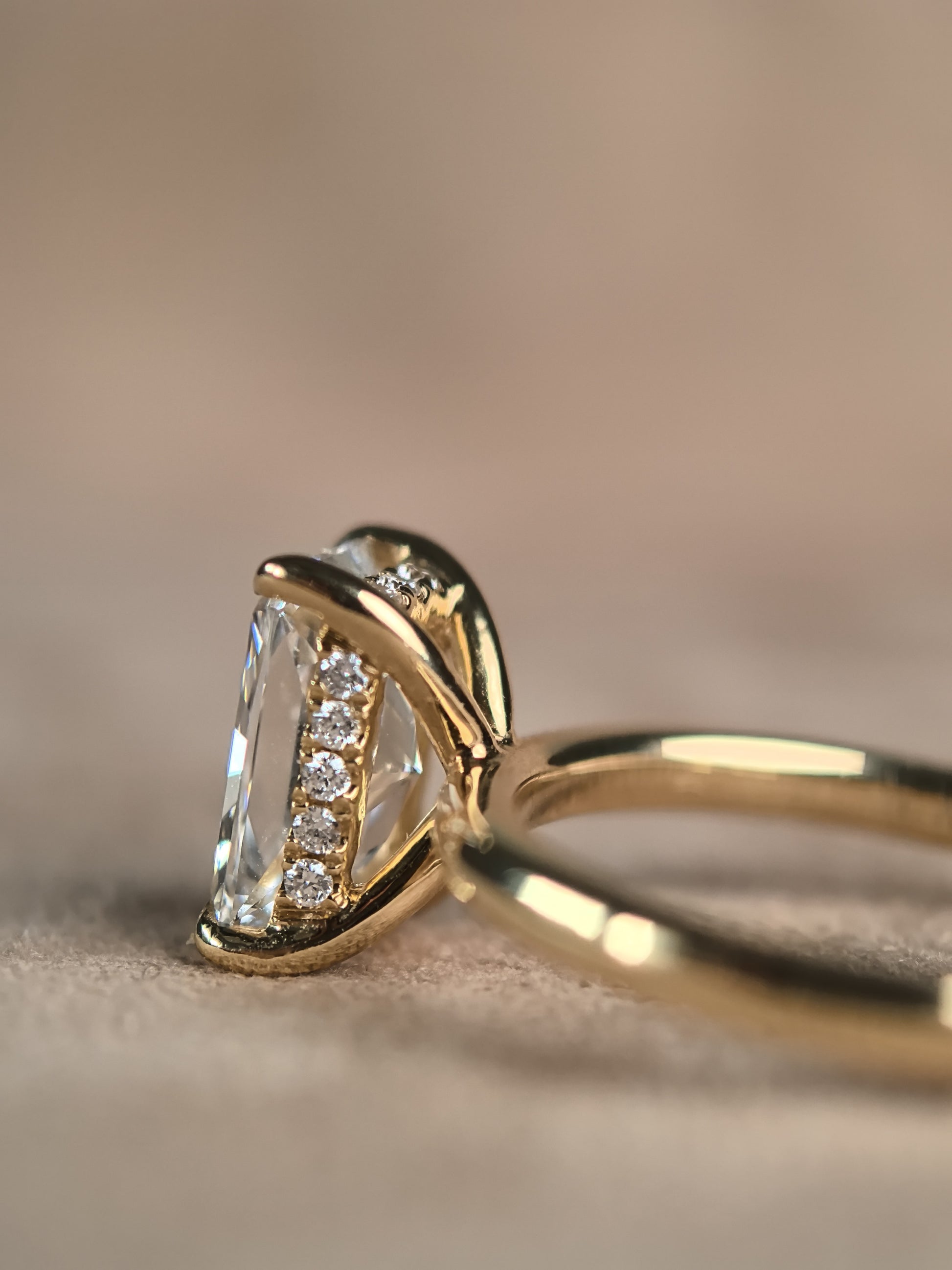 Juno Diamond Radiant Minimalist Hidden Halo Ring