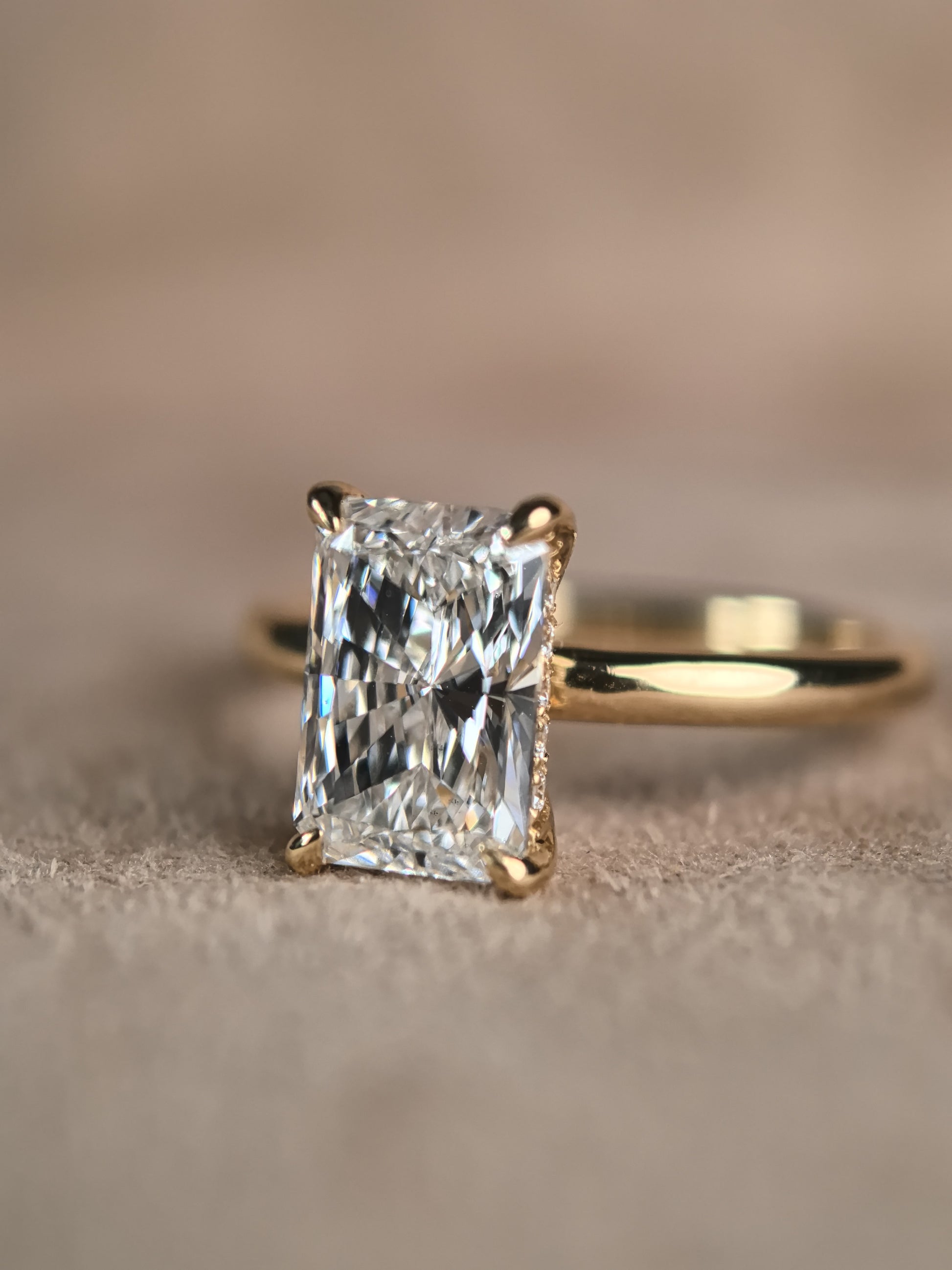 Juno Diamond Radiant Minimalist Hidden Halo Ring