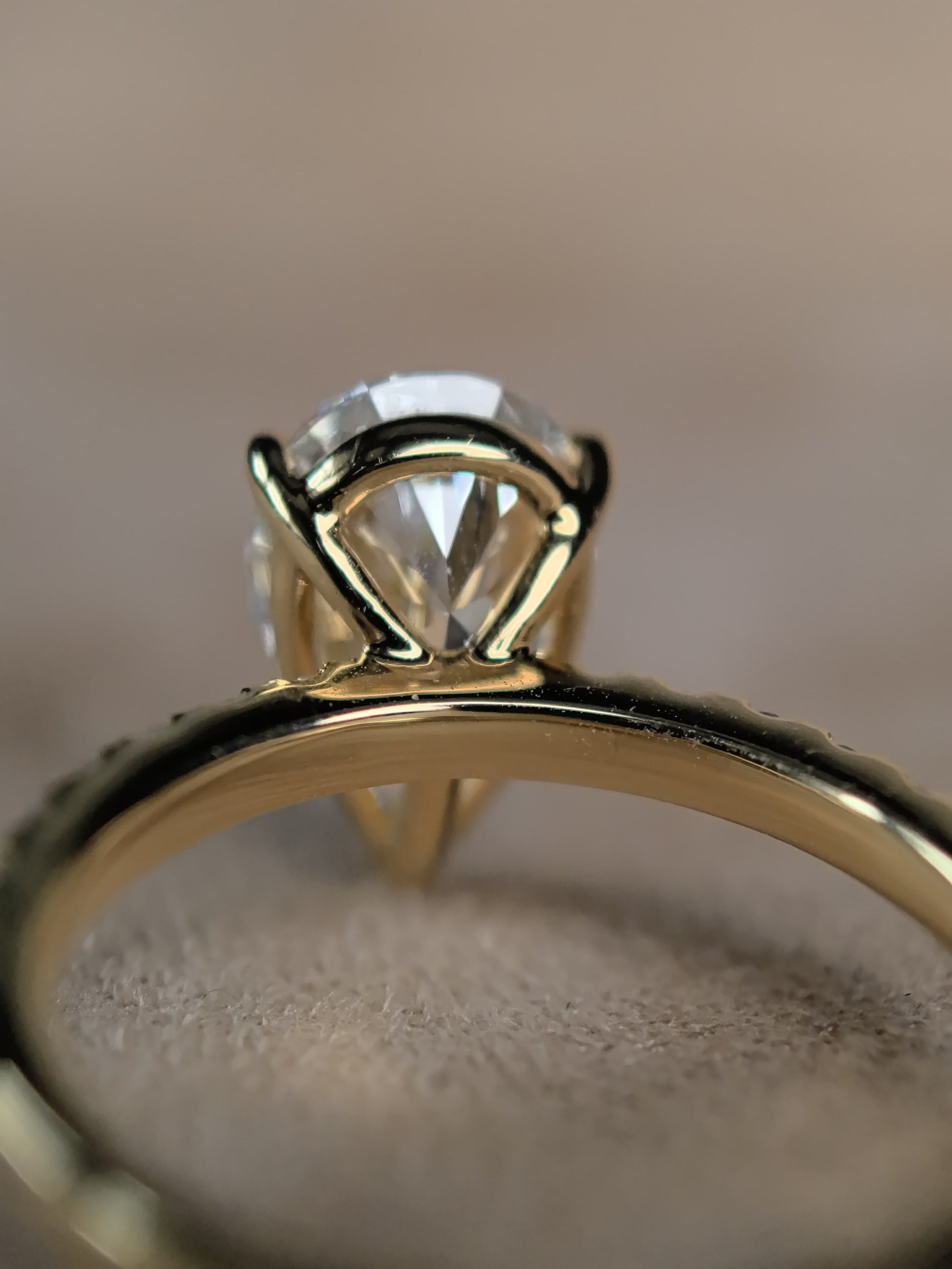 Juno Diamond Pear-Shaped Minimalist Pave Half-Shank Ring