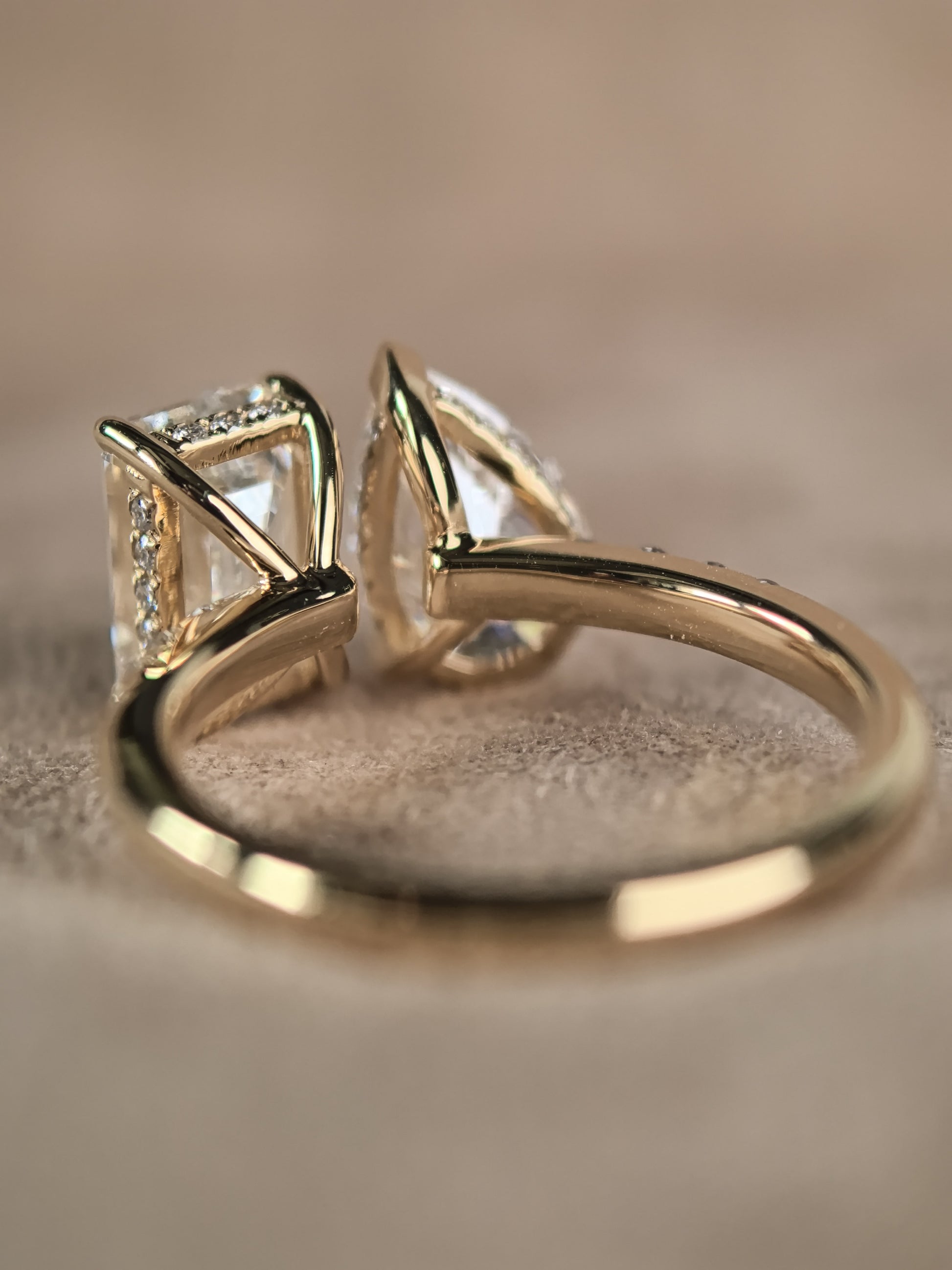 Juno Diamond Emerald Cut & Pear Two-Stone Ring