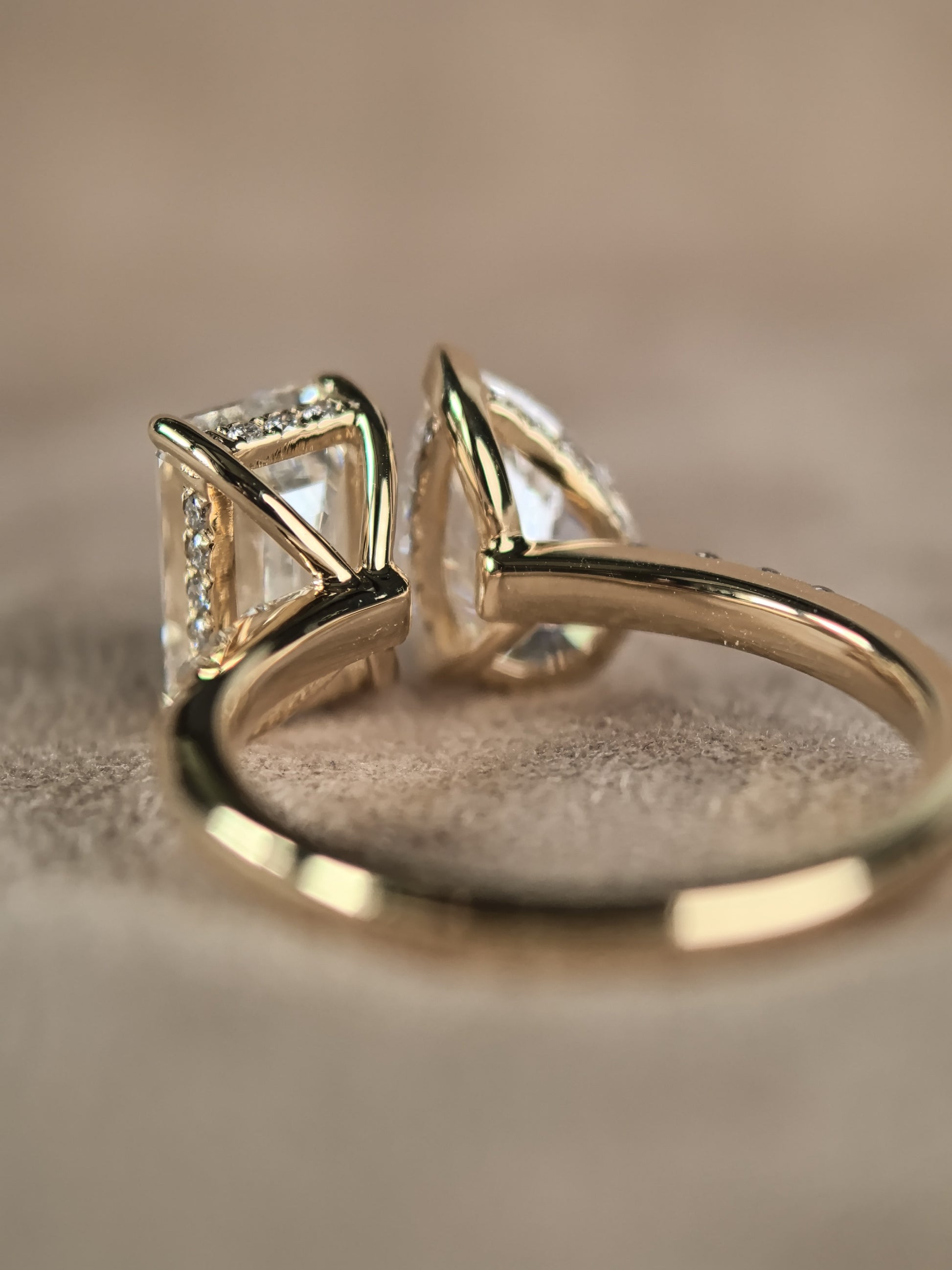 Juno Diamond Emerald Cut & Pear Two-Stone Ring