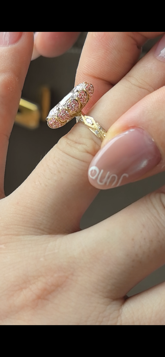 Juno Diamond 3 carat marquise vintage style ring
