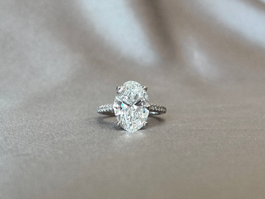 Dainty Oval Lab Half Eternity Diamond Ring