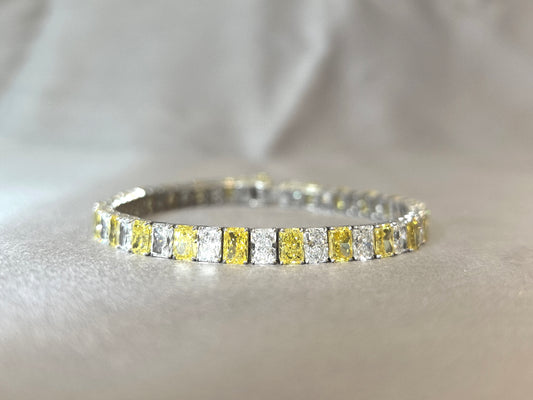 Radiant Cut Yellow & White Diamond Bracelet