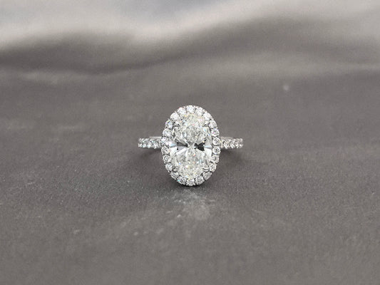 Oval Cut Lab Diamond Full Eternity Ring with Bezel Setting | 14K Gold | Elegant