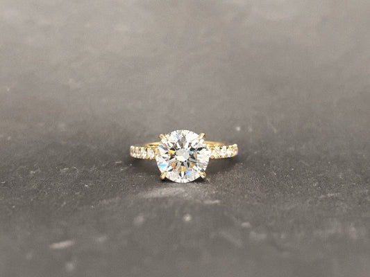 Round Solitaire Half Eternity Band