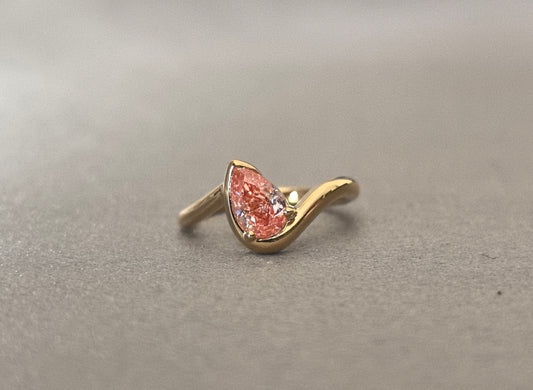 0.40ct Pink Pear Lab-Grown Diamond Pinky Ring