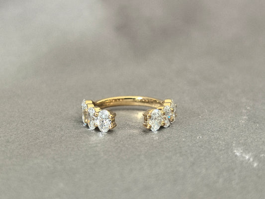 0.2 Carat Open Half-Eternity Ring | 14K Gold | Lab-Grown Diamond