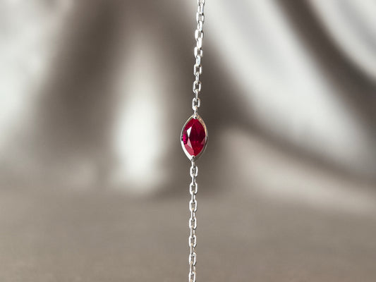 0.3 Carat Pigeon Blood Ruby Bracelet | Minimalist Design | 18K Gold