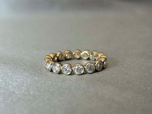 0.10 Carat Round Ring | Full Bezel Setting | Lab-Grown Diamond Eternity Ring | Stackable Ring