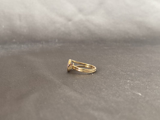 2 Carat Oval Pink Diamond Ring | 14K Yellow Gold Ring | Lab Grown Diamond Ring | Bezel Setting | Double Band Design | Two-Line Band | Split Shank Style