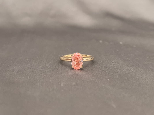 OV-051|Oval Cut Lab Diamond Ring | Hidden Halo Design | Timeless Solitaire | Understated Luxury