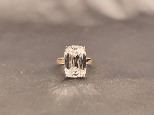 O-008|Ashoka Cut Diamond Ring | Elongated Cushion Cut Ring | 4-Prong Solitaire Ring
