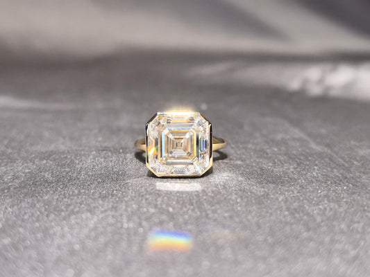 AC-004|Antique Asscher Cut | Vintage Asscher Diamond | Lab Grown Asscher Cut Diamond | Bezel set