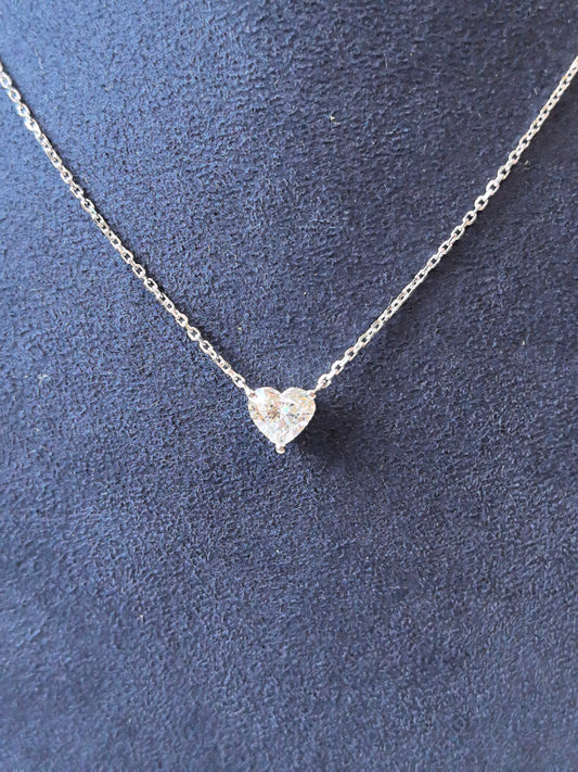 N-012 | Lab-Grown Diamond Heart Pendant Necklace | Prong-Set | Everyday Wear Dainty Heart Necklace (Copy)
