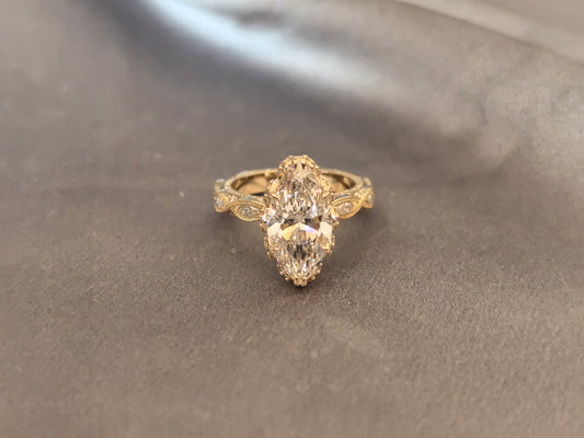 MA-022 | Marquise-Cut Lab-Grown Diamond Three-Stone Engagement Ring | Prong-Set | Refined Symmetrical Three-Stone Style (Copy)