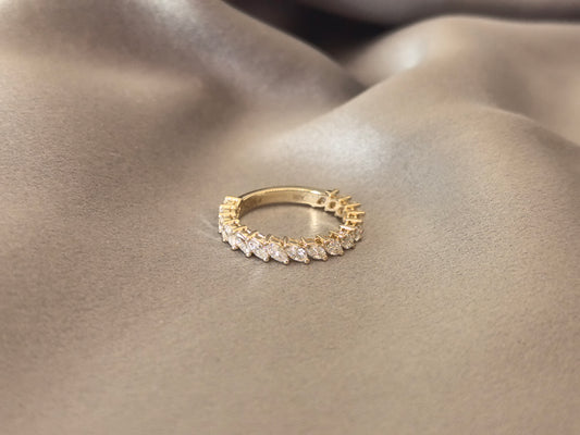 BW-009 | Marquise-Cut Lab-Grown Diamond Half Eternity Band | Secure Prong-Set | Smooth Low-Profile Comfort-Fit Band