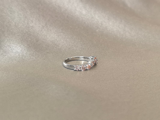 C-004 | Pink Diamond Chevron Wedding Band | V-Shaped Stackable Band | Elegant Chevron Wedding Band