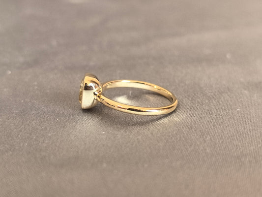 Juno Diamond CU-029 | 2 Carat Yellow Cushion-Cut Lab-Grown Diamond Domed Bezel Ring Ring