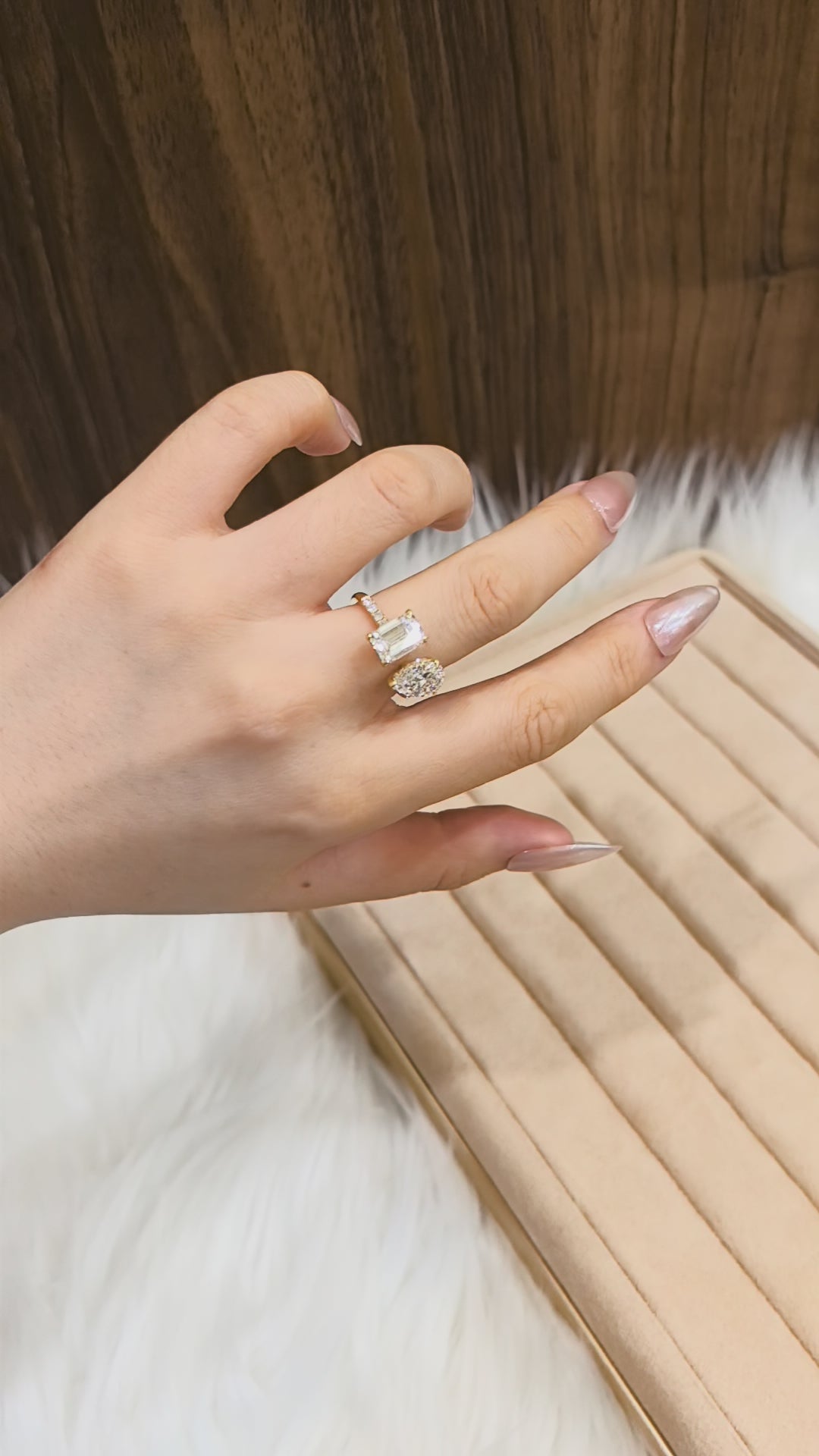 Emerald Cut & Pear Two-Stone Ring