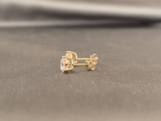 E-017 | Round Shape Diamond Earrings | Three Prong Setting | Unique Design