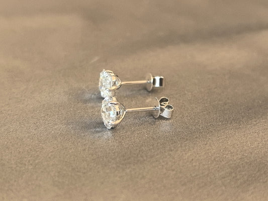 E-025 | Asscher-Cut Diamond Stud Earrings | Prong-Set | Elegant Bridal & Formal Wear Studs