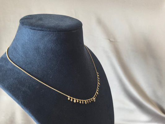 N183 | The Venus Necklace | 0.8 Carat Total | 22 Multi-Shape Diamonds | 14k Yellow Gold Chain | 1.1mm Ball Chain Necklace