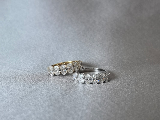 Oval Five Diamond Half Eternity Band