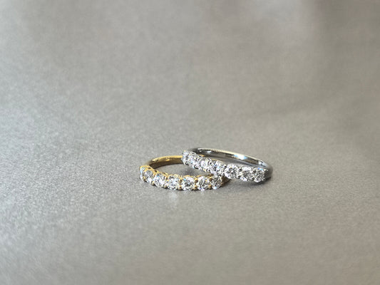Round Diamond Half Eternity Band