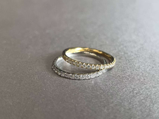 Ultra-Thin Half Eternity Band | Delicate Lab Grown Diamond Ring