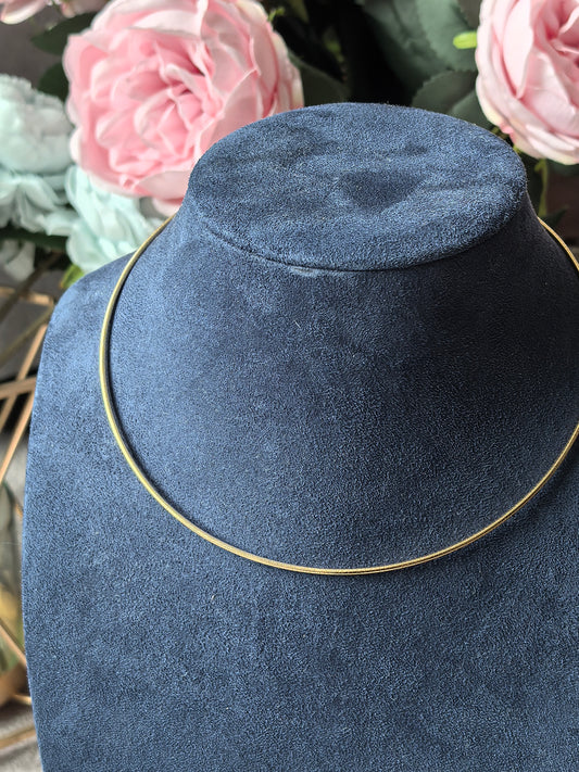 Omega Necklace | Omega Chain Necklace | 18K Gold Necklace | Gold Choker | 1.7mm Thickness | Sleek Omega Design |