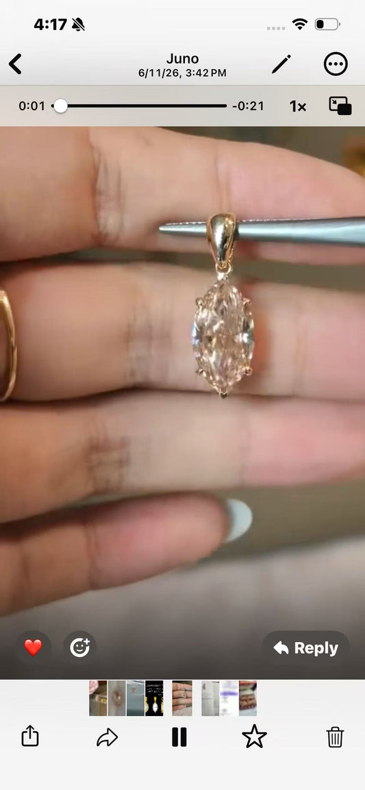 Juno Diamond champagne-colored marquise-cut diamond pendant