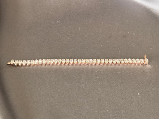 B208 | 0.2 Carat Round Diamond Bracelet | Tennis Bracelet | Elegant & Brilliant | 14k Rose Gold