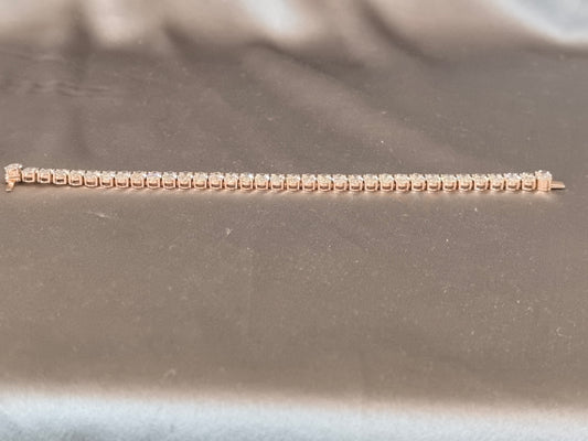 B208 | 0.2 Carat Round Diamond Bracelet | Tennis Bracelet | Elegant & Brilliant | 14k Rose Gold