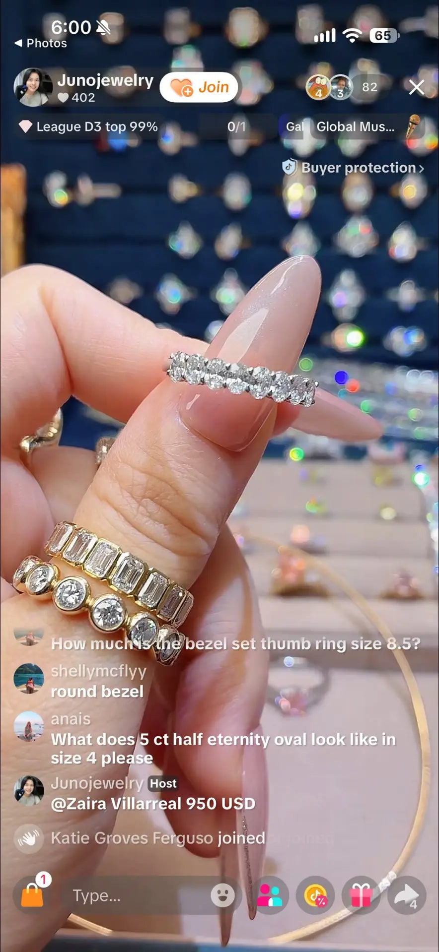Juno Diamond A link for Jay to pay Custom Order
