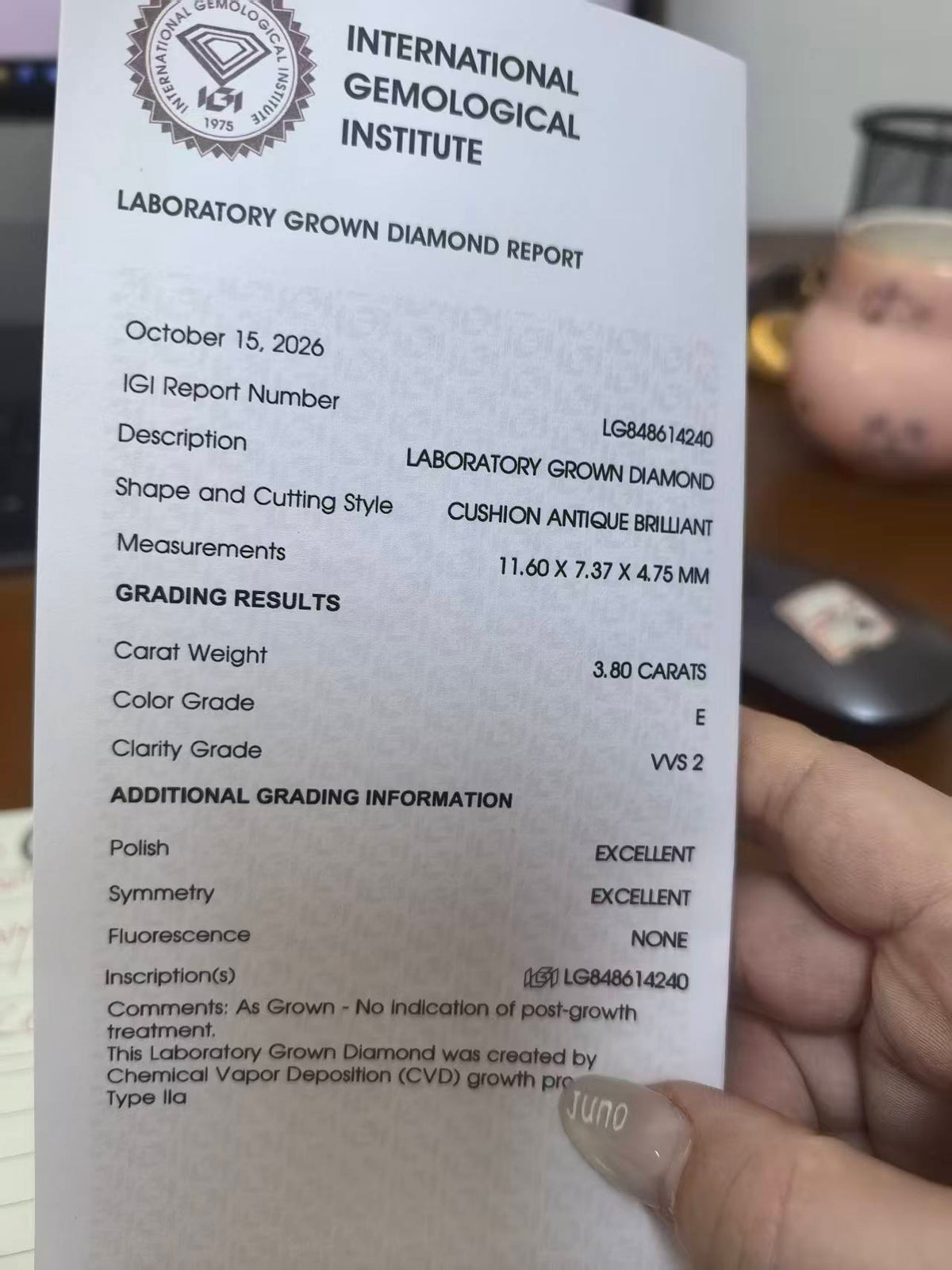 Juno Diamond A link for jenny to pay Custom Order