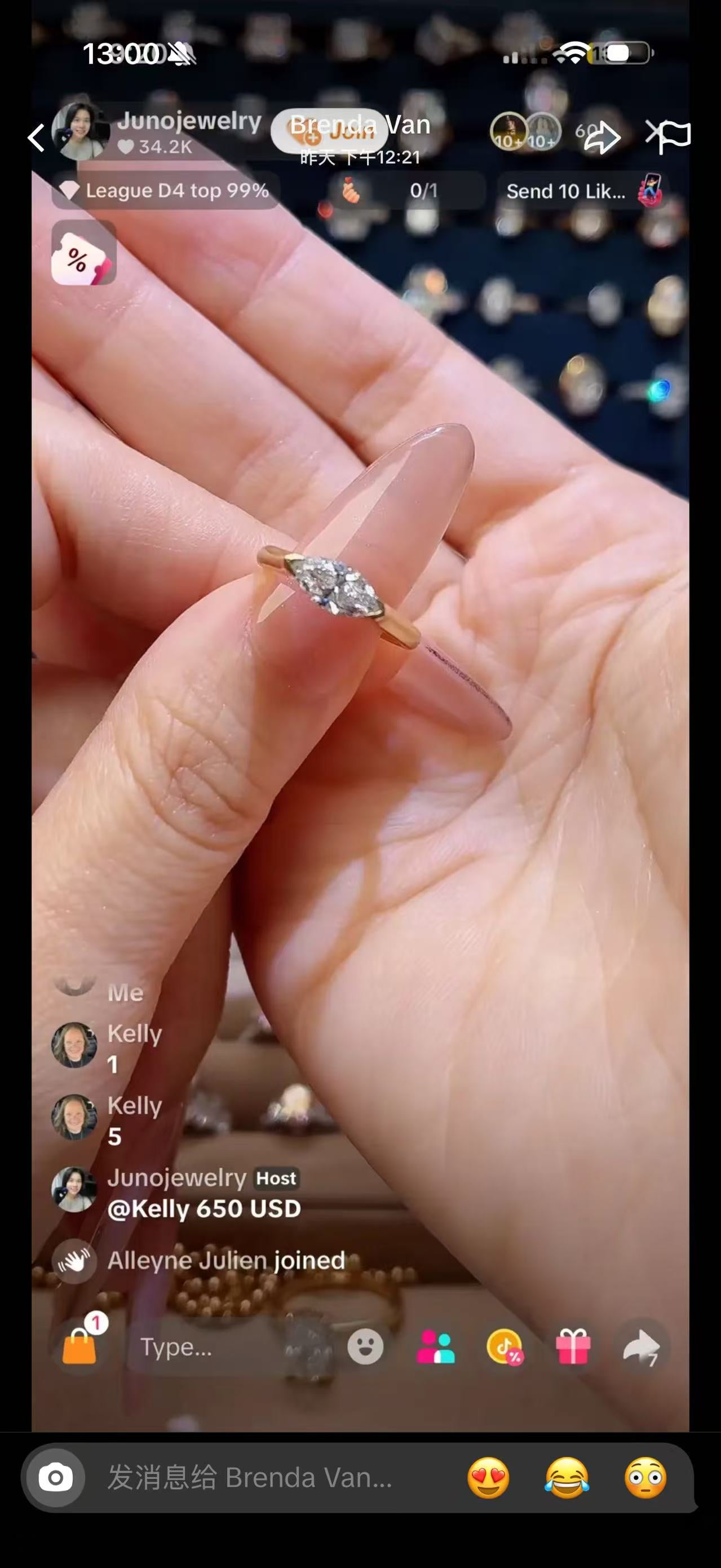 Juno Diamond A link for Brenda Van to pay