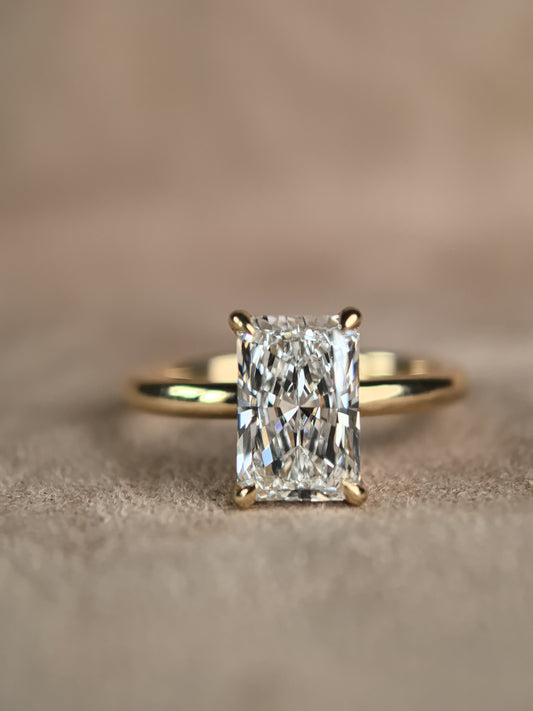 Juno Diamond Radiant Minimalist Hidden Halo Ring